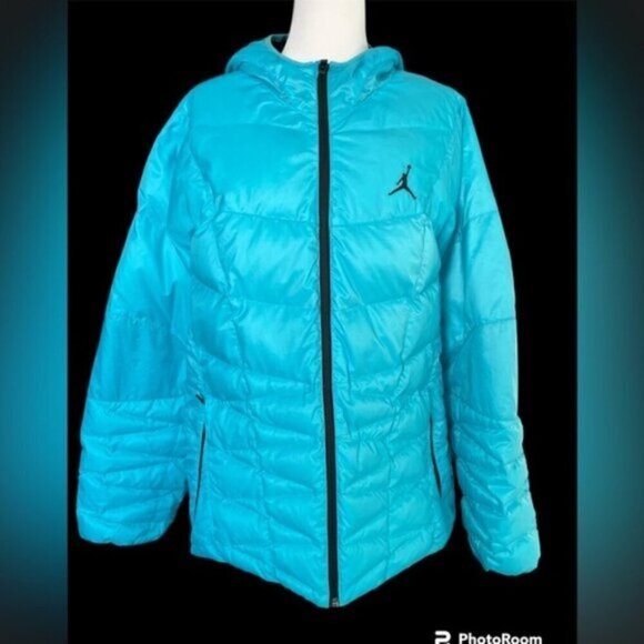 Jordan Other - VGC Jordan Blue Goose Down Puffer Jacket with Hood- Size XL